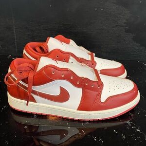 NIKE AIR JORDAN 1 LOW SE WHITE-DUNE RED-LOBSTER-SAIL SZ 10 [FJ3459-160]